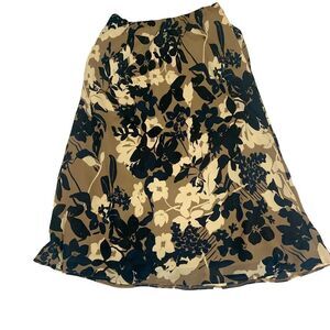 CATO LEAF Print Neutral Maci Skirt Size 14/16